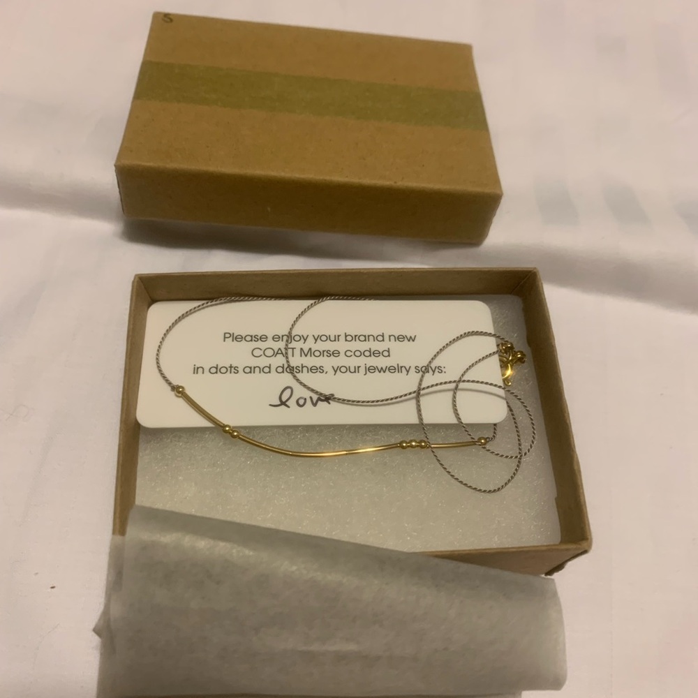 Coatt Morse coded necklace “love” gold plated and silk